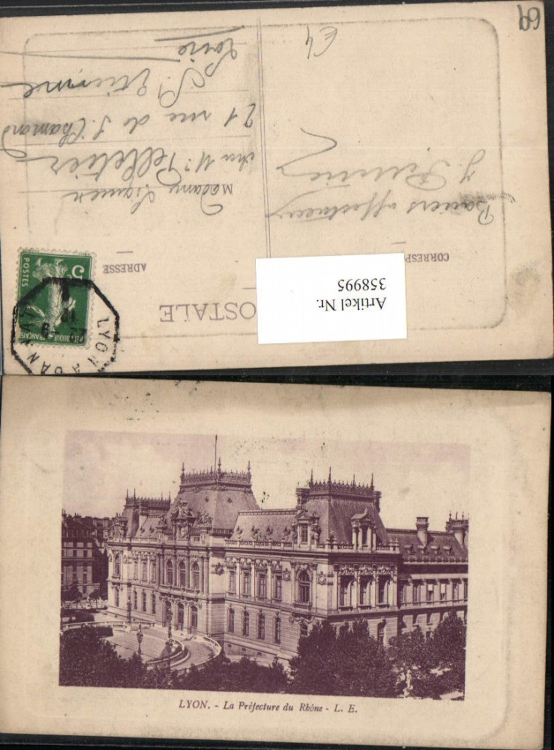 358995,Rhone-Alpes Rhone Lyon La Prefecture du Rhone Gebäude