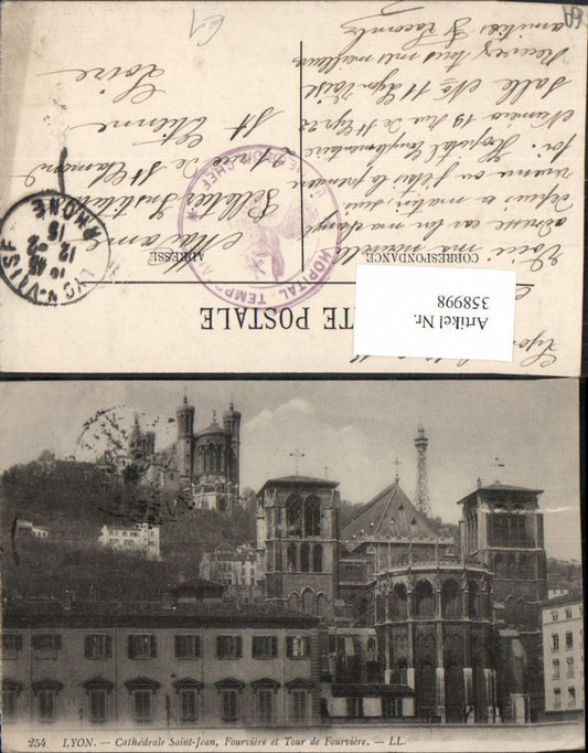 358998,Rhone-Alpes Rhone Lyon Cathedrale Saint-Jean Fourviere et Tour de Fourviere Kirche