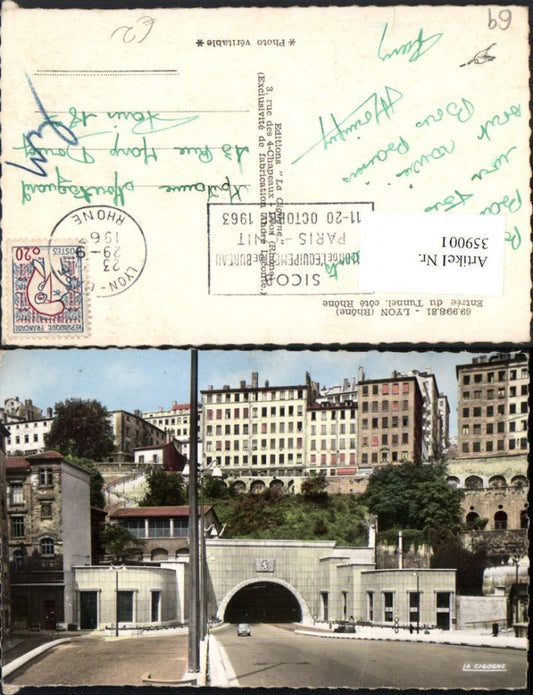 359001,Rhone-Alpes Rhone Lyon Entree du Tunnel Straßenansicht