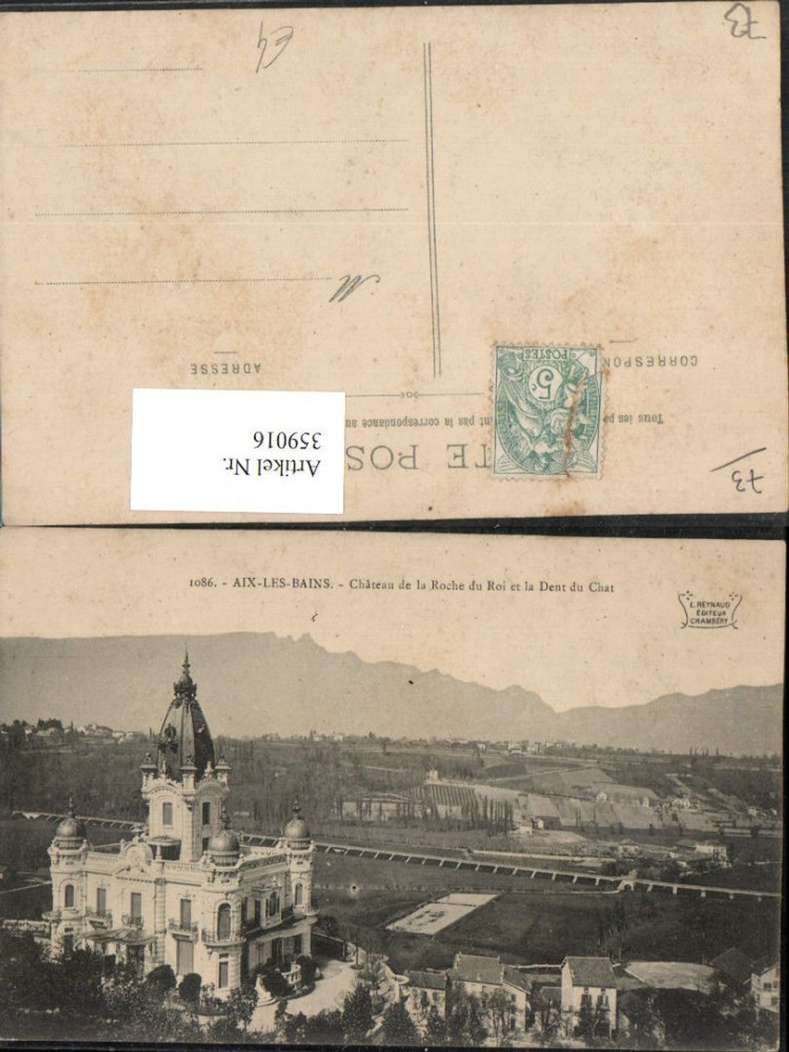 359016,Rhone-Alpes Savoie Aix-les-Bains Chateau de la Roche du Roi et la Dent du Chat Schloss