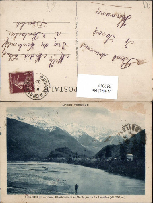 359017,Rhone-Alpes Savoie Aiguebelle L'Arc Charbonniere et Montagne de la Lauziere Bergkulisse