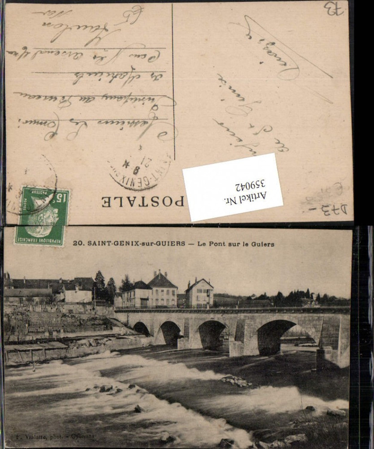 359042,Rhone-Alpes Savoie Saint-Genix-sur-Guiers Le Pont sur le Guiers Brücke