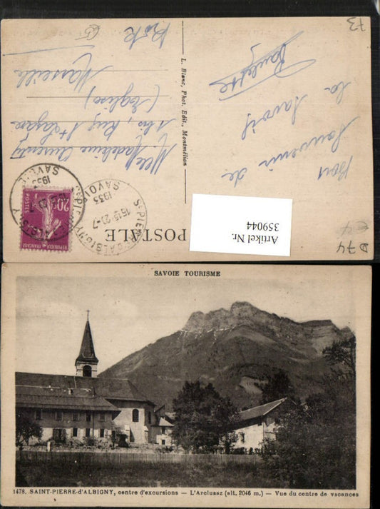 359044,Rhone-Alpes Savoie Saint-Pierre-d'Albigny L'Arclusaz Kirche Bergkulisse