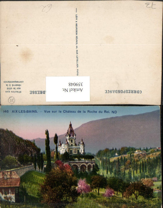 359048,Rhone-Alpes Savoie Aix-les-Bains Vue sur le Chateau de la Roche du Roi Schloss