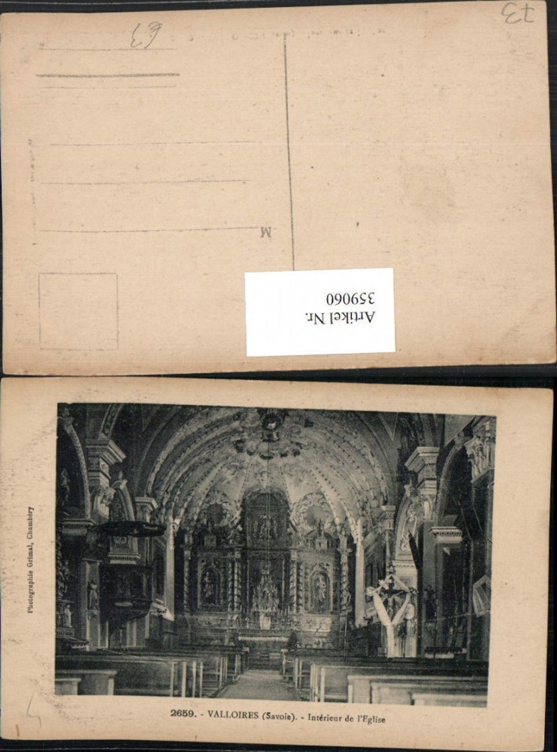 359060,Rhone-Alpes Savoie Valloires Valloire Interieur de l'Eglise Kirche Kanzel