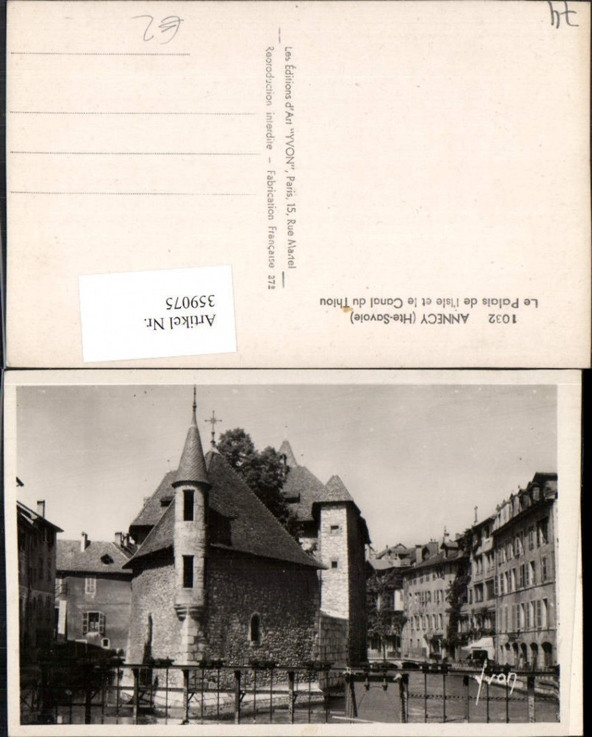 359075,Rhone-Alpes Haute-Savoie Annecy Le Palais de l'Isle et le Canal du Thiou Kanal