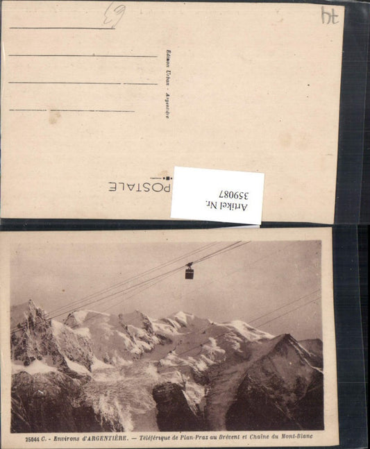 359087,Rhone-Alpes Haute-Savoie Argentier Teleferique de Plan-Praz au Brevent Seilbahn