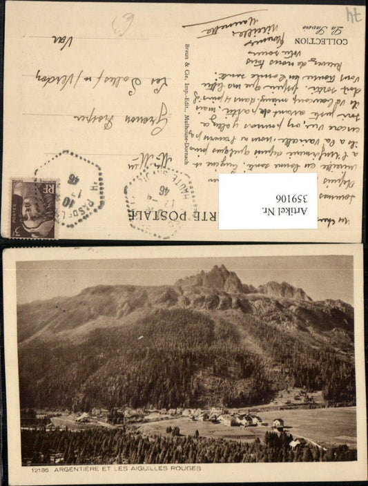 359106,Rhone-Alpes Haute-Savoie Argentier et les Aiguilles rouges Totale Bergkulisse