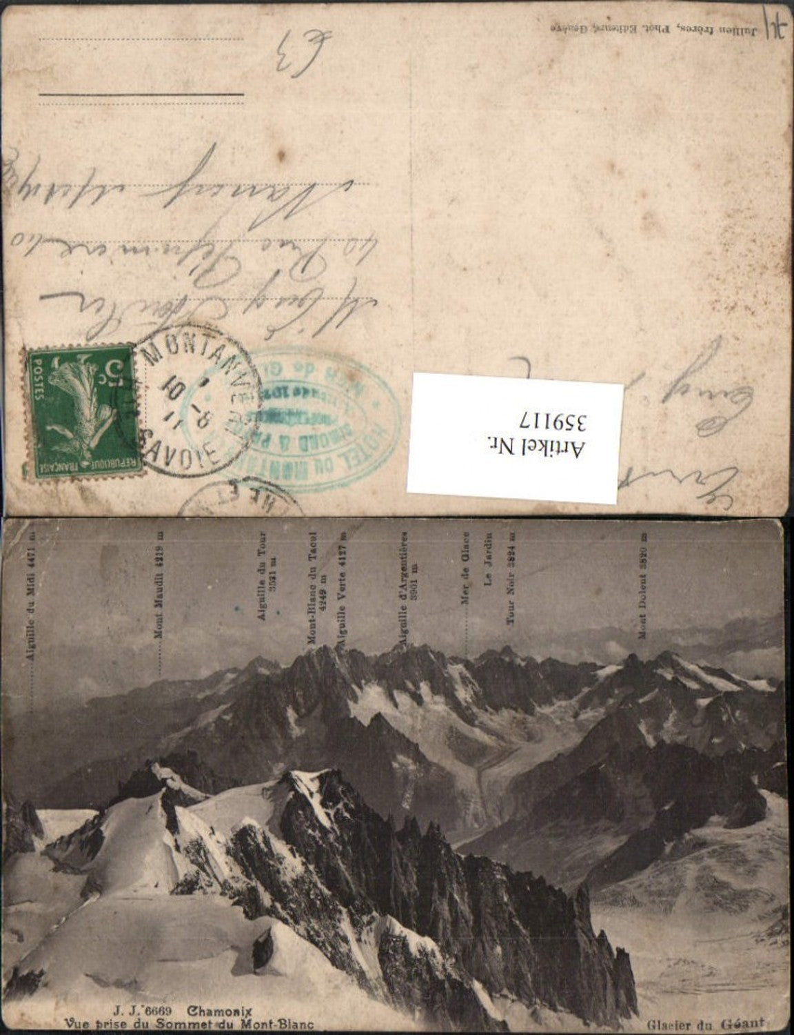 359117,Rhone-Alpes Haute-Savoie Chamonix Vue prise du Sommet du Mont-Blanc Bergkulisse