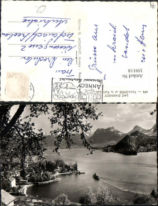 359118,Rhone-Alpes Haute-Savoie Lac d'Annecy Talloires et le Petit Lac See Bergkulisse