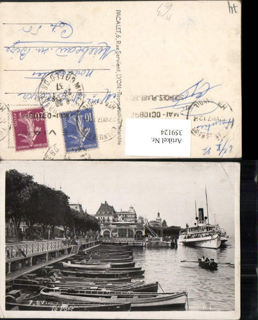 359124,Rhone-Alpes Haute-Savoie Evian-les-Bains Le Port Hafen Boote Dampfer