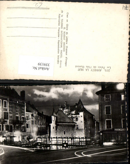 359139,Rhone-Alpes Haute-Savoie Annecy la nuit Le Palais de l'Isle Illumine