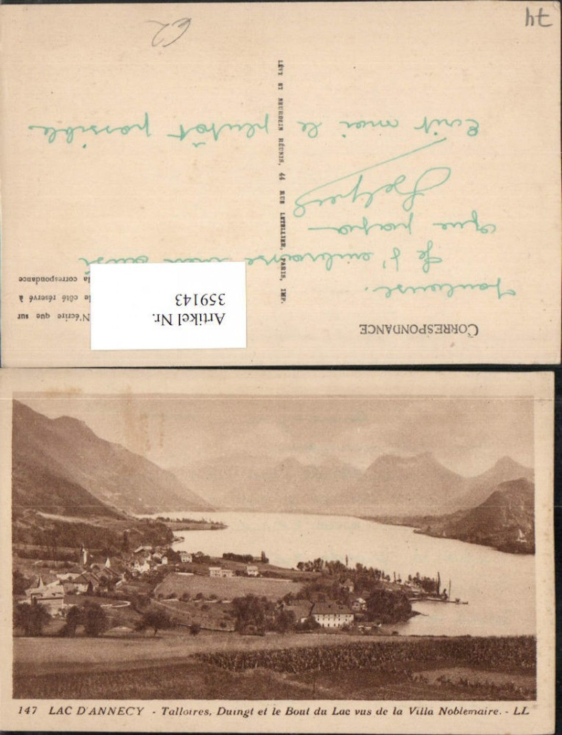 359143,Rhone-Alpes Haute-Savoie Lac d'Annecy Talloires Duingt et Bout du Lac Totale Bergkulisse