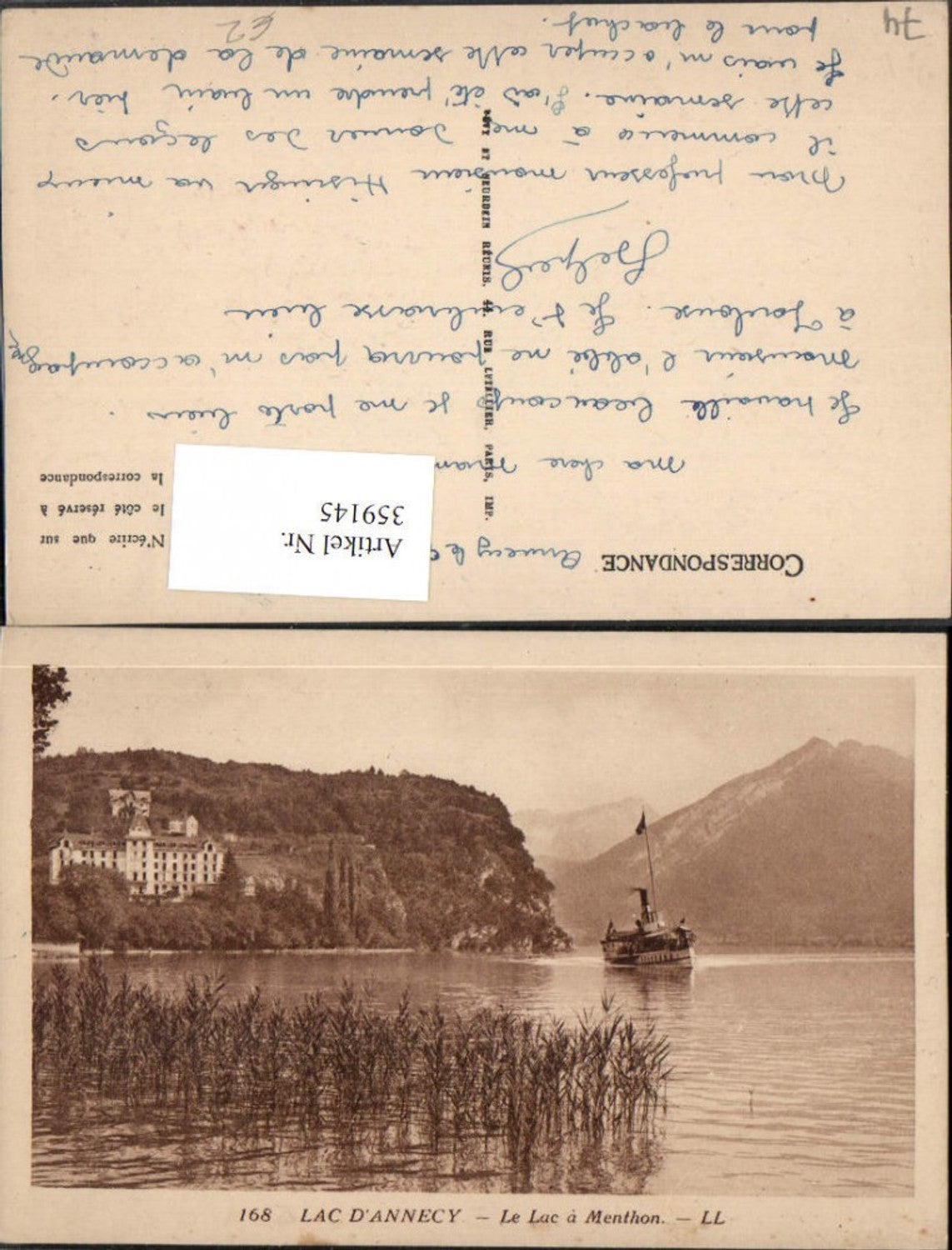 359145,Rhone-Alpes Haute-Savoie Lac d'Annecy Le Lac a Menthon See Dampfer