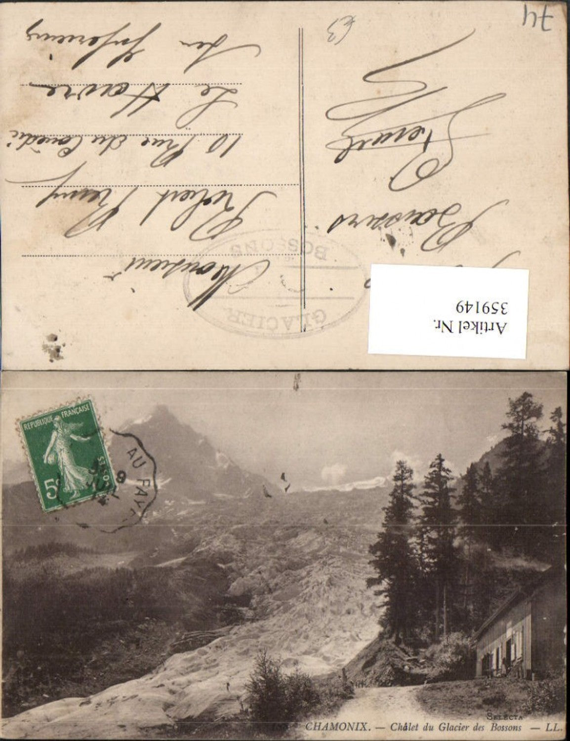 359149,Rhone-Alpes Haute-Savoie Chamonix Chalet du Glacier des Bossons Bergkulisse