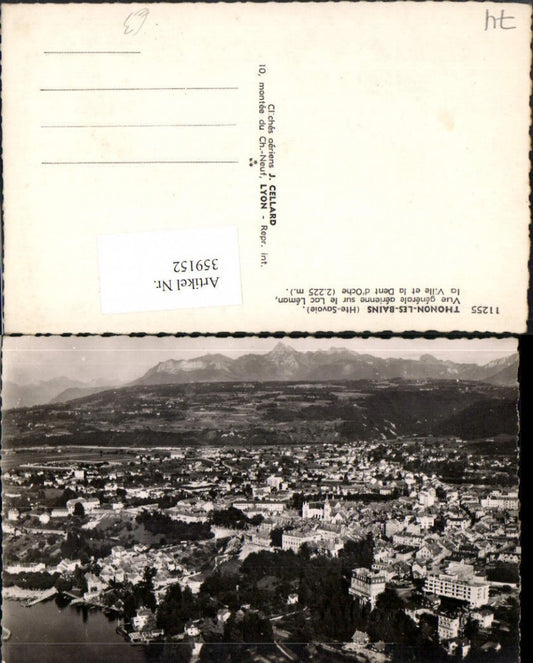 359152,Rhone-Alpes Haute-Savoie Thonon-les-Bains Vue generale Totale Bergkulisse