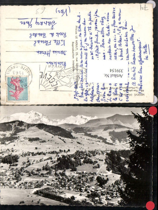 359154,Rhone-Alpes Haute-Savoie Megeve Vue generale Totale Bergkulisse