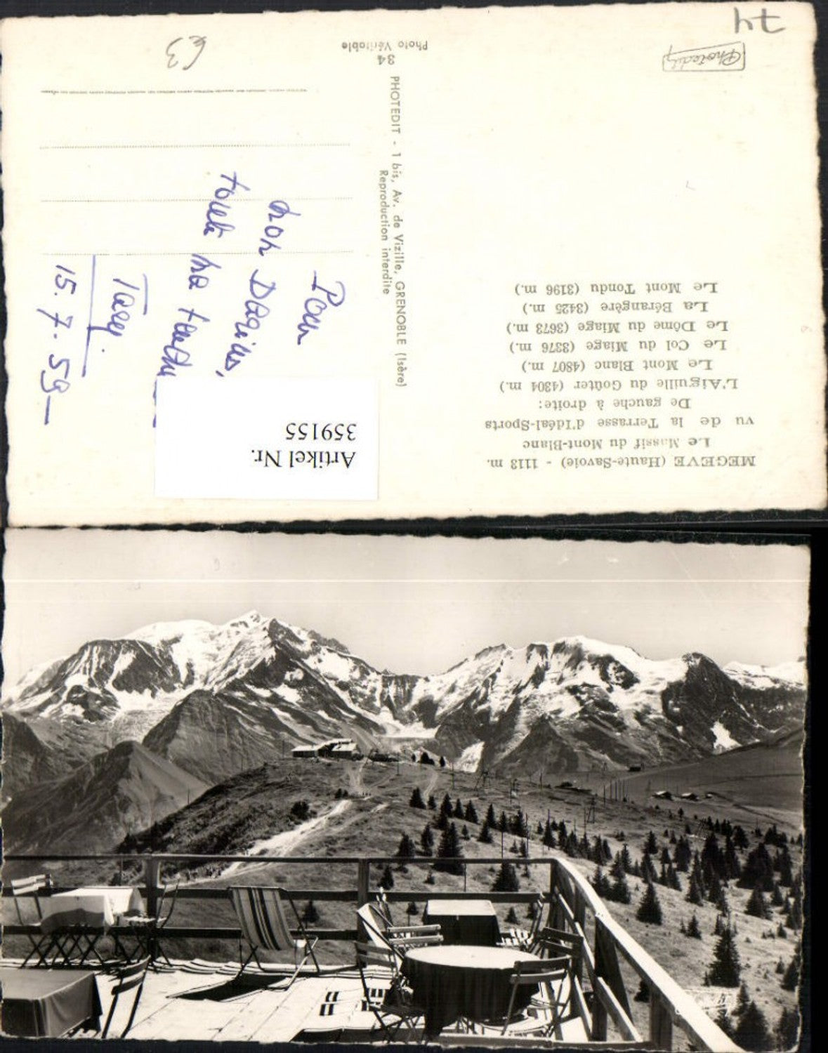 359155,Rhone-Alpes Haute-Savoie Megeve Le Massif du Mont-Blanc Terrasse Bergkulisse