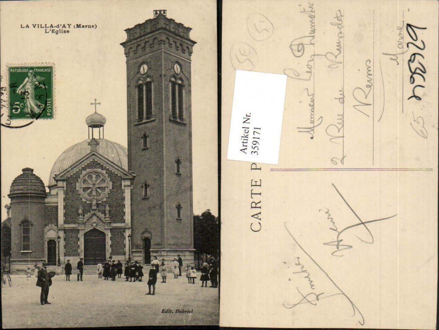 359171,Champagne-Ardenne Marne La Villa-d'Ay L'Eglise Kirche