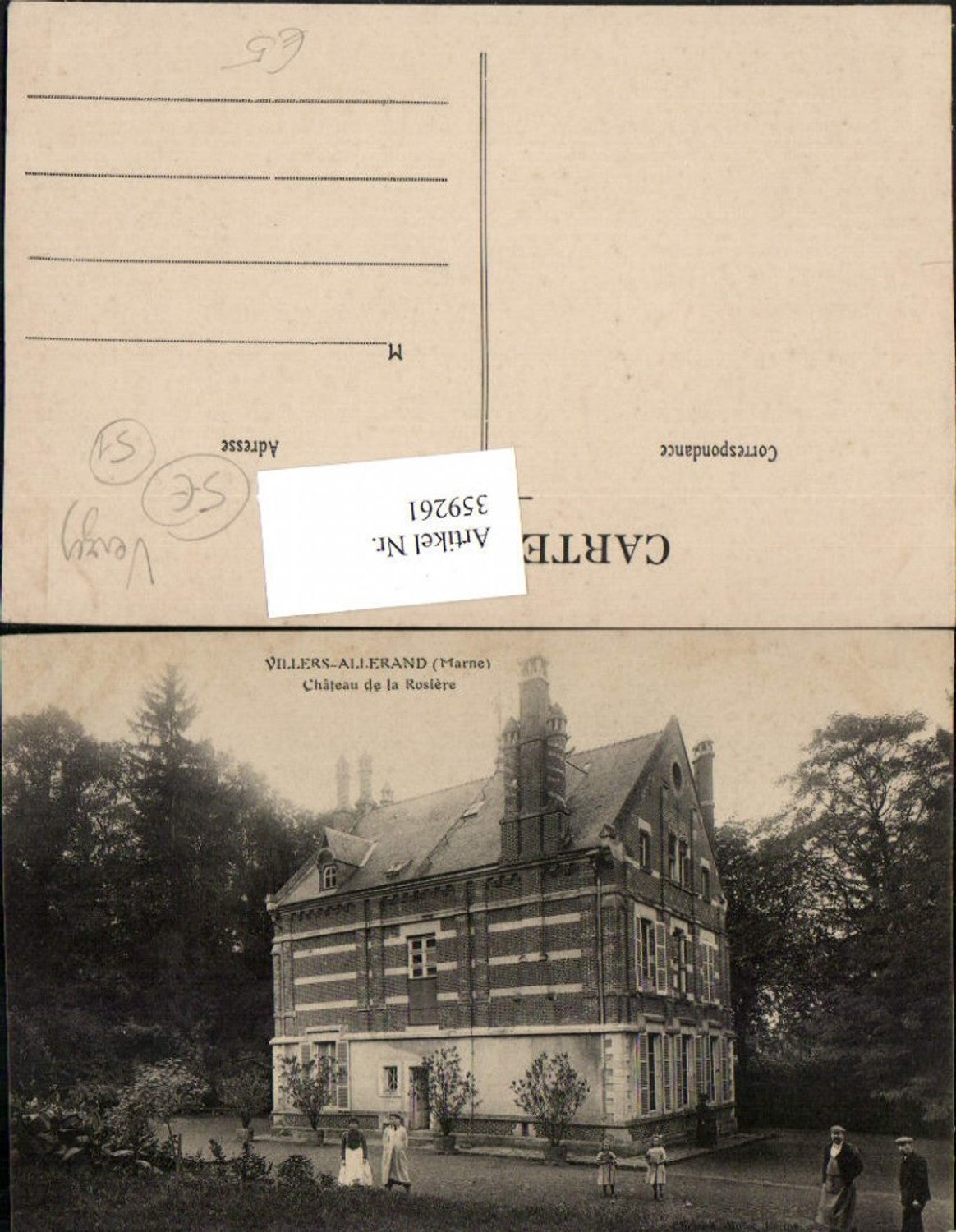 359261,Champagne-Ardenne Marne Villers-Allerand Chateau de la Rosiere Schloss