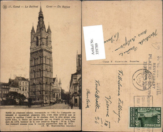 359789, Belgium Gand Gent Le Beffroi Bell Tower