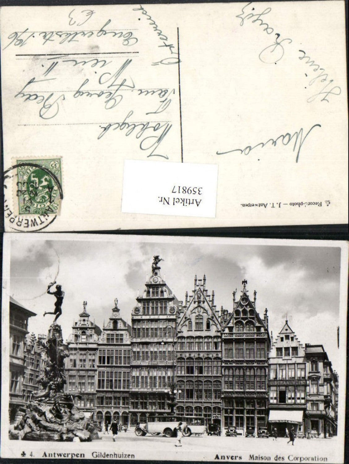 359817,Belgium Anvers Antwerpen Maison des Corporation Brunnen