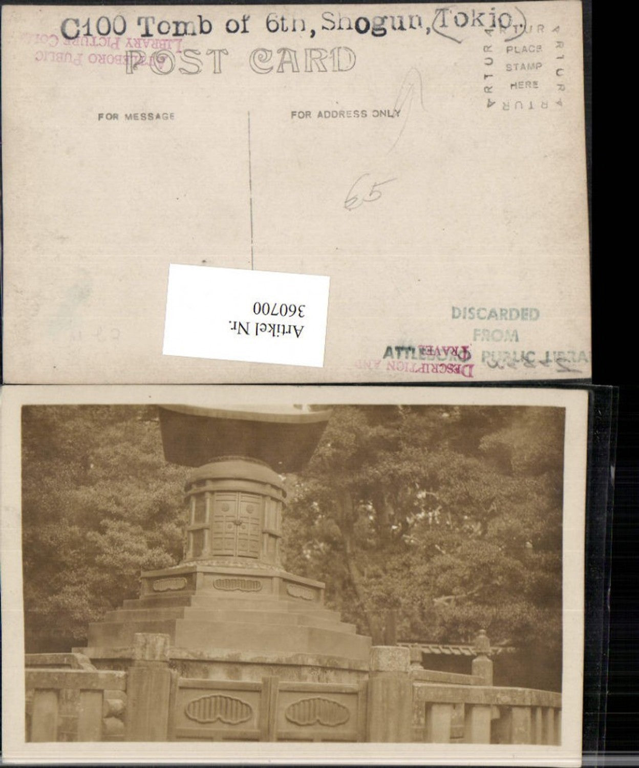 360700,Foto AK Japan Tokyo Tokio Tomb of 6. Shogun Grabmal