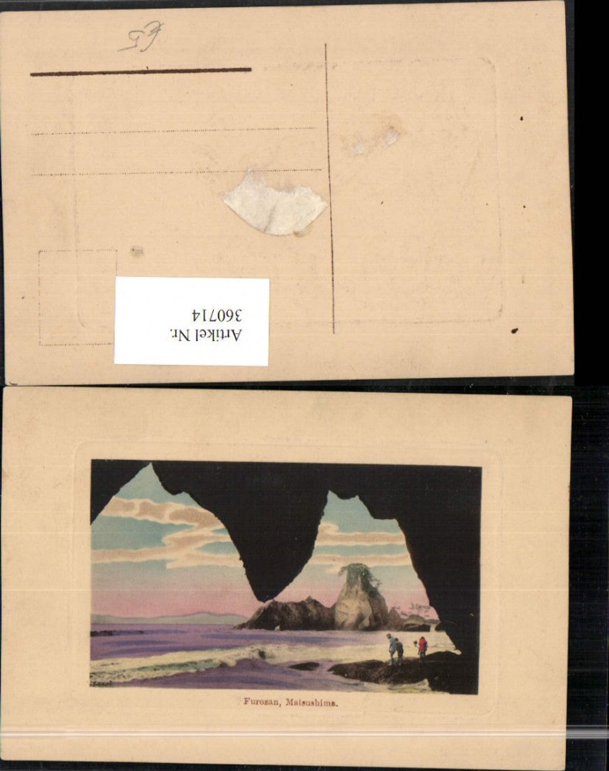 360714,Japan Matsushima Furozan Landschaft Präge Passepartout