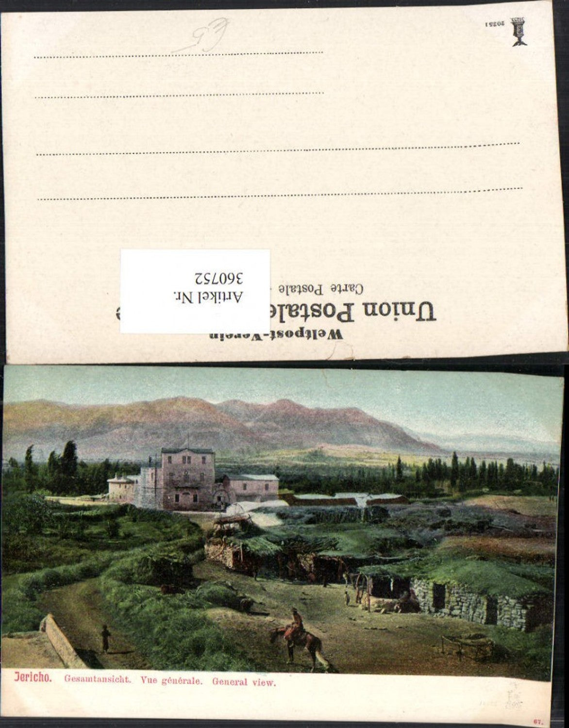 360752,Palästina Jericho Vue generale Totale Bergkulisse