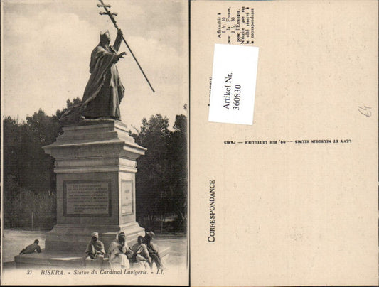 360830,Africa Algeria Biskra Statue du Cardinal Lavigerie Denkmal