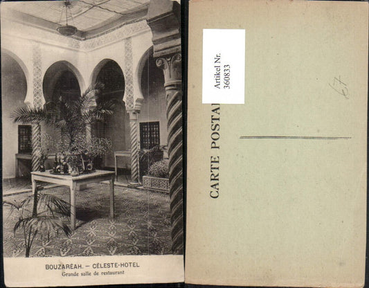 360833,Africa Algeria Bouzareah Celeste-Hotel Grande salle de restaurant Arkaden