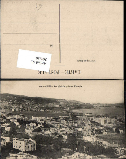 360880,Africa Algeria Alger Algier Vue generale prise de Mustapha Totale