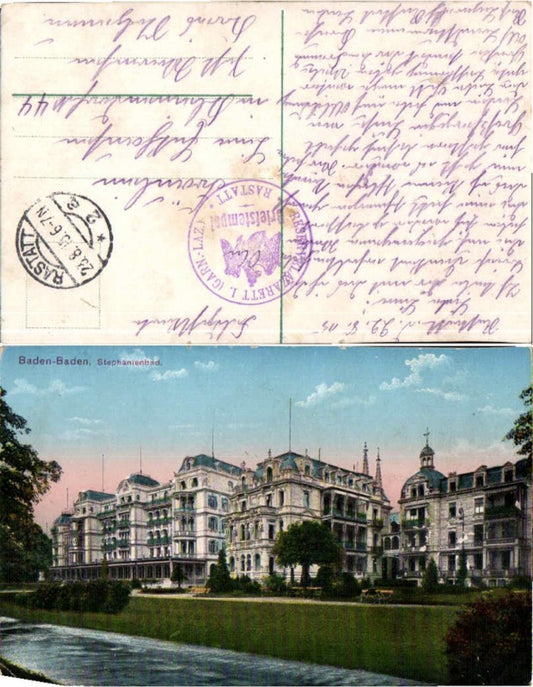 59604,Baden Baden Stephanienbad COLOR 1915