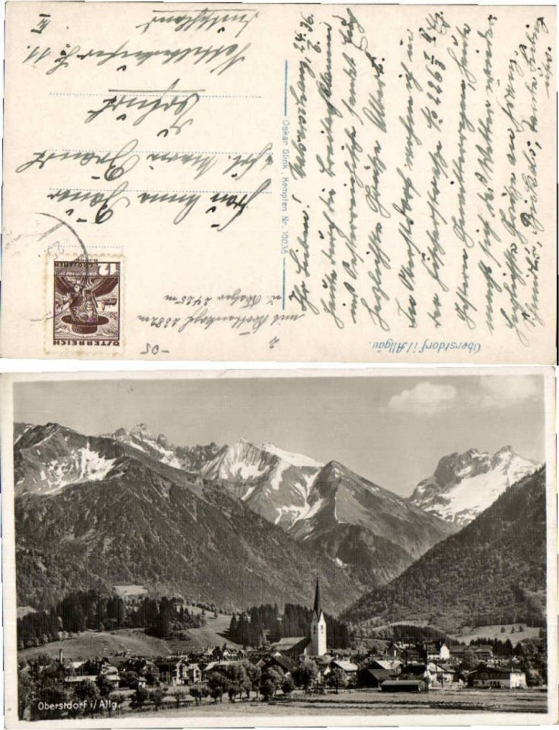 59785,Oberstdorf im Allgäu Partie zum Ort 1935