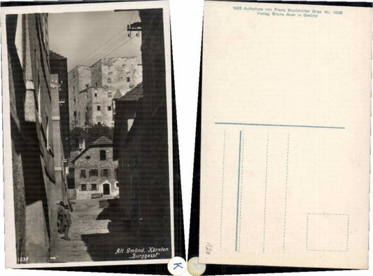 60130,Alt Gmünd Burggassl Strassenpartie 1926