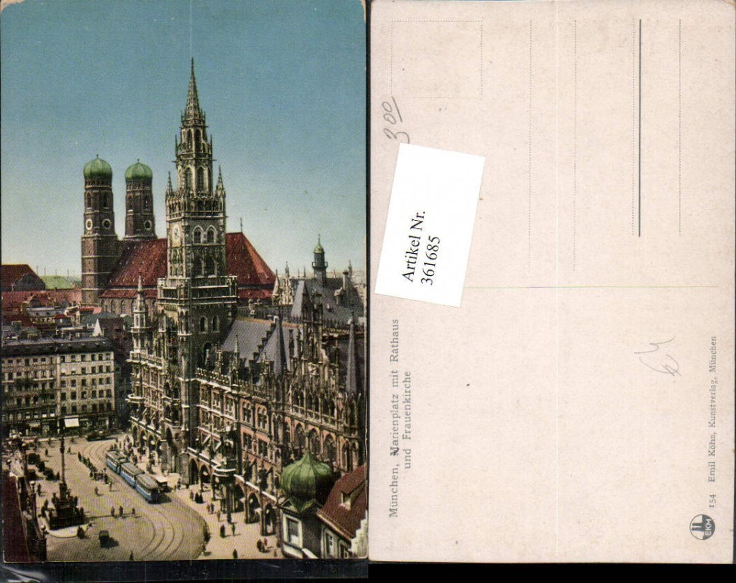 361685,München Marienplatz m. Rathaus u. Frauenkirche Kirche