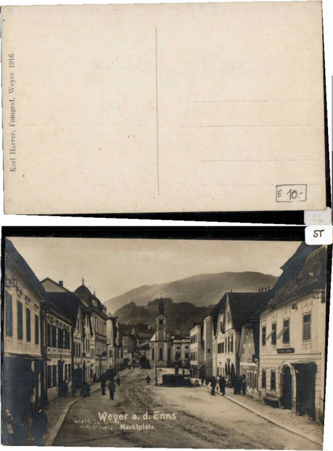 60371, RARE Photo AK Weyer ad Enns Market Square
