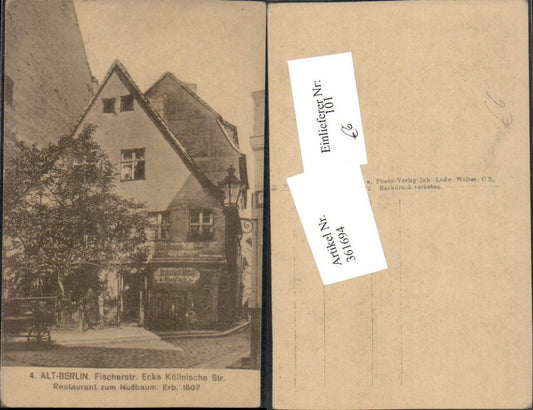 361694,Berlin Fischerstraße Ecke Köllnische Straße Restaurant zum Nussbaum