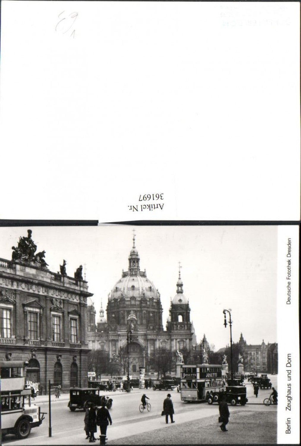 361697,Berlin Zeughaus und Dom Straßenansicht Doppeldecker Bus pub Deutsche Fotothek
