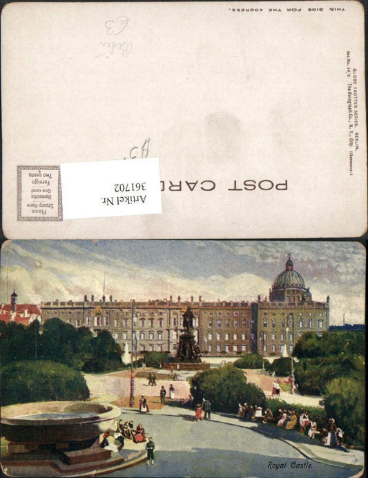 361702,Künstler AK Berlin Royal Castle Schloss Denkmal Brunnen
