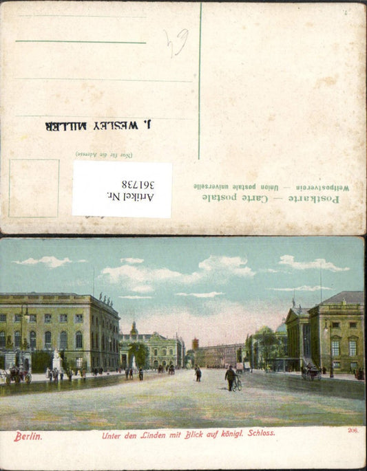 361738,Berlin Unter den Linden m. Blick auf königliches Schloss Straßenansicht