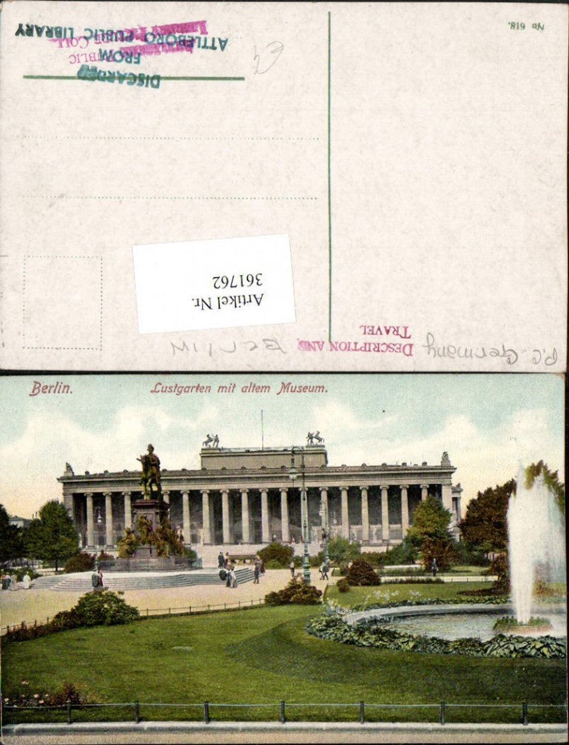 361762,Berlin Lustgarten m. Altem Museum Springbrunnen Denkmal