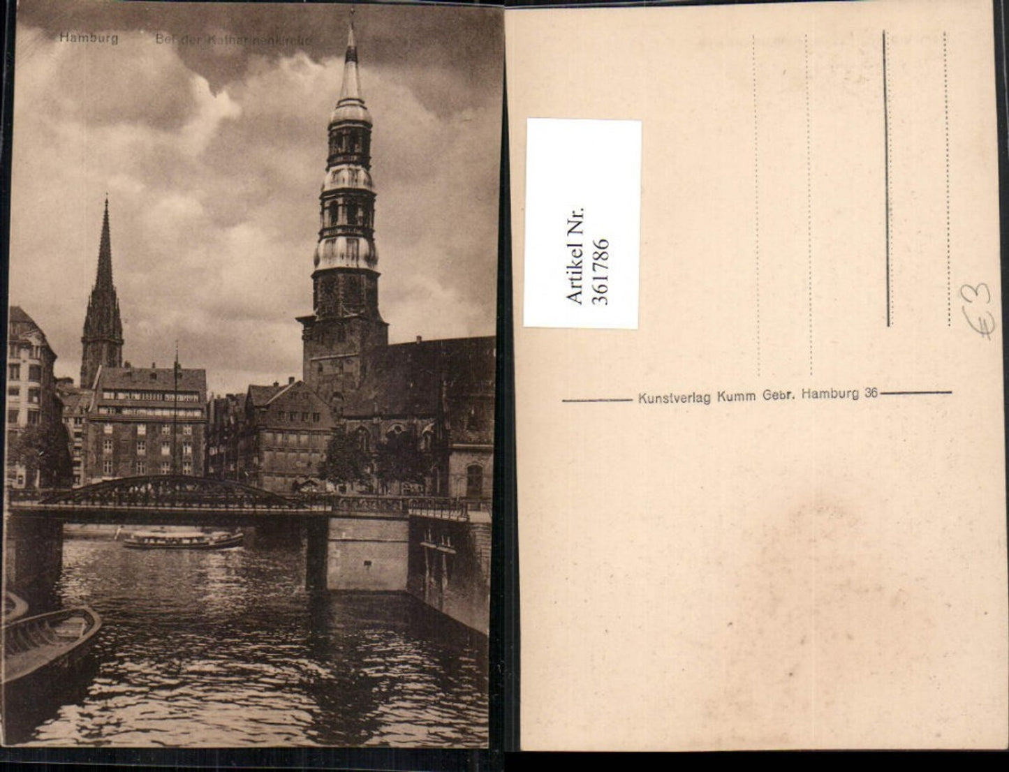 361786,Hamburg Bei der Katharinenkirche Kirche Brücke
