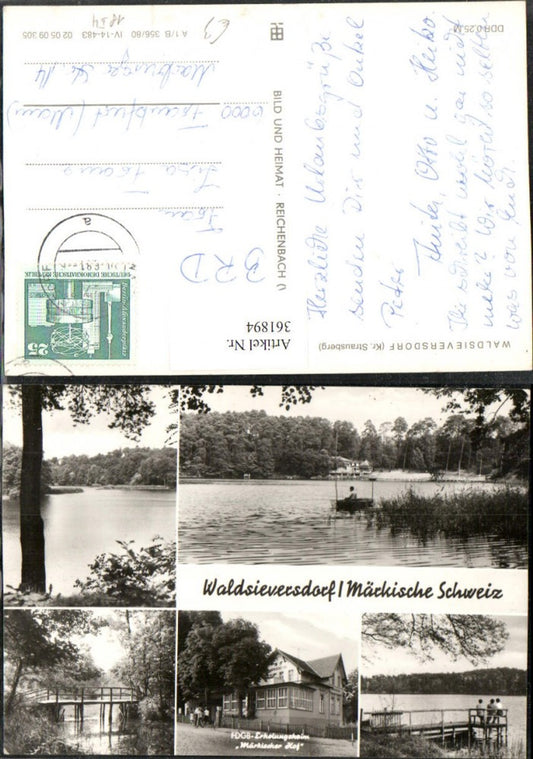 361894,Waldsieversdorf FDGB-Erholungsheim Märkischer Hof See Partien Mehrbildkarte