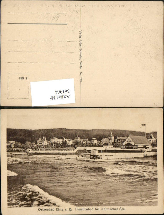 361964,Ostseebad Binz auf Rügen Familienbad bei stürmischer See
