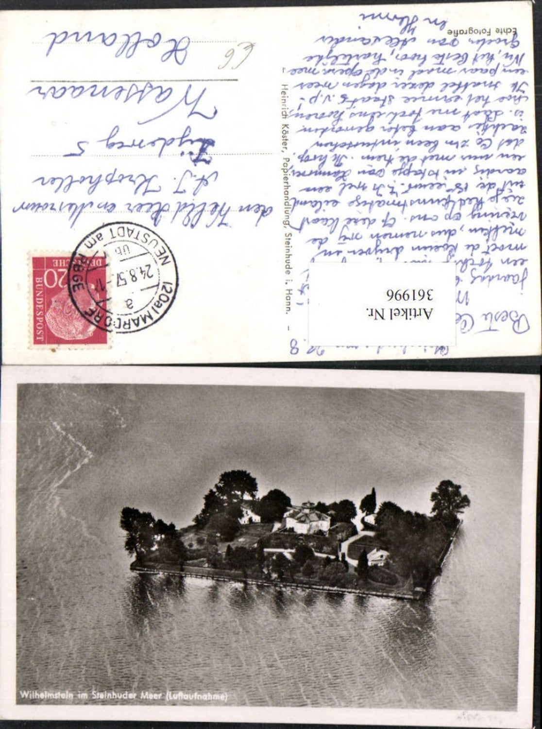 361996,Hannover Wilhelmstein im Steinhuder Meer Insel Fliegeraufnahme