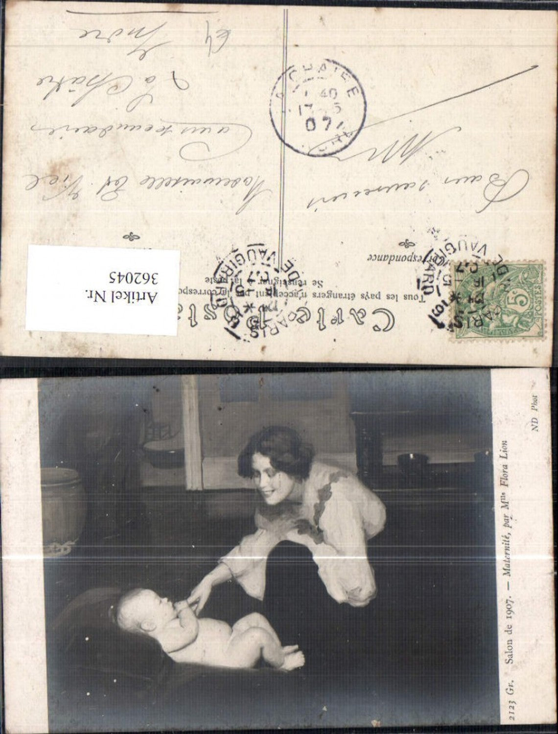 362045,Künstler Ak Flora Lion Maternite Baby Frau als Mutter Kind
