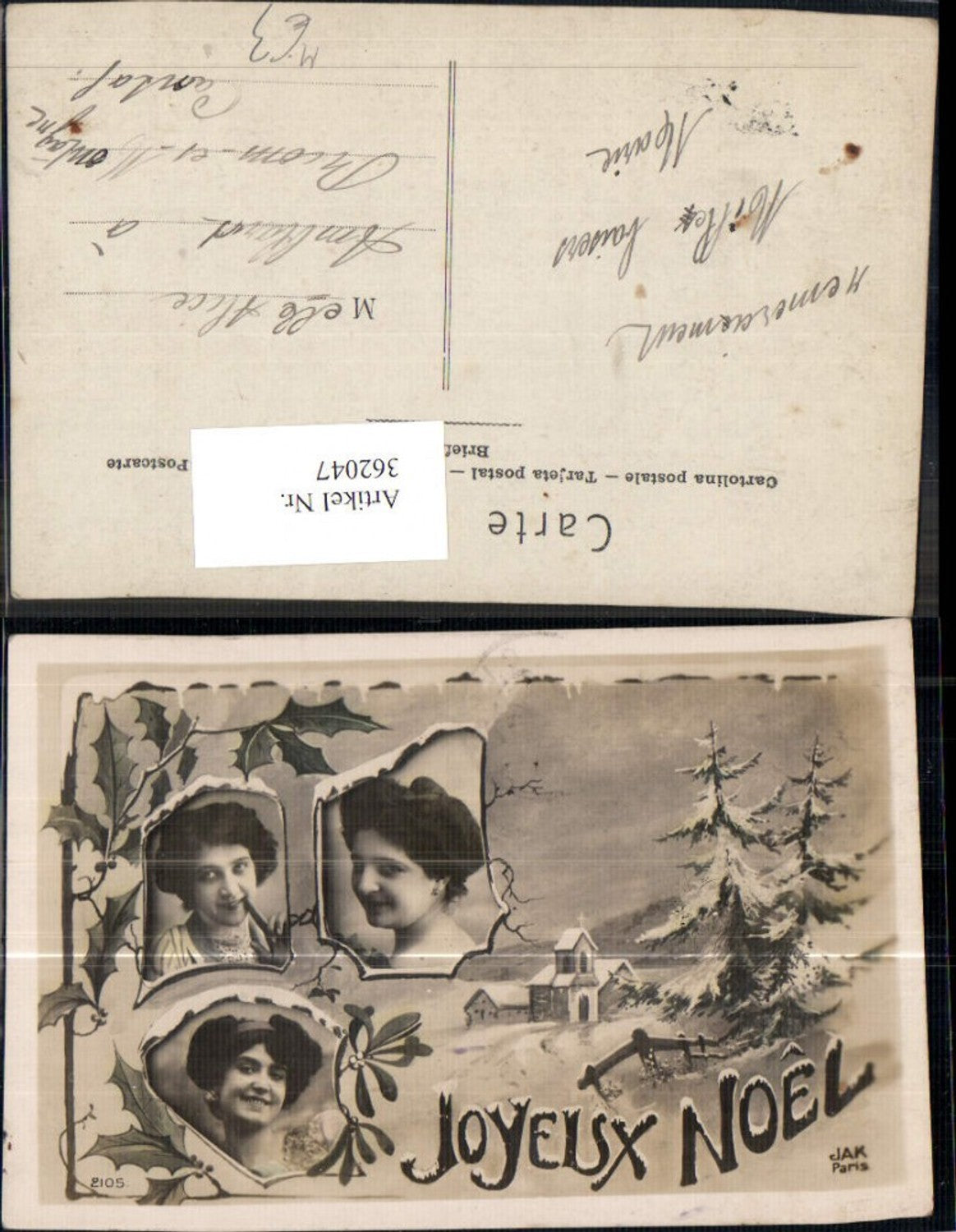 362047,Fotomontage Frauen Portrait Winterlandschaft Schnee Joyeux Noel