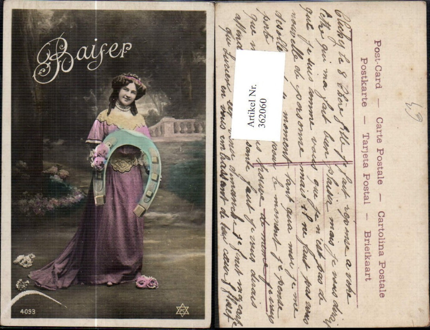 362060,Frau Kleid Hufeisen Rosen Baiser