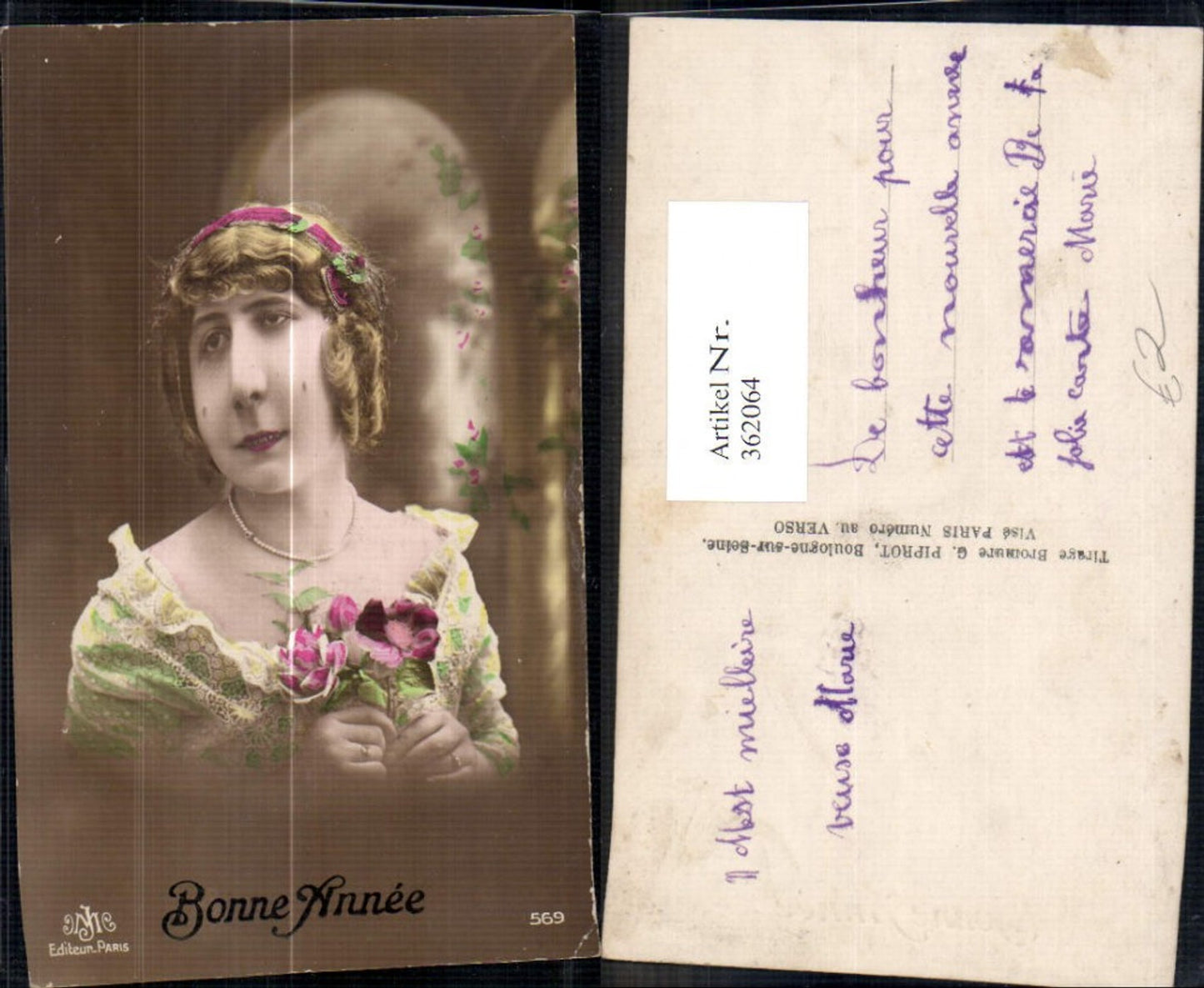 362064,Frau Haarband Rosen Halskette Perlenkette Bonne Annee